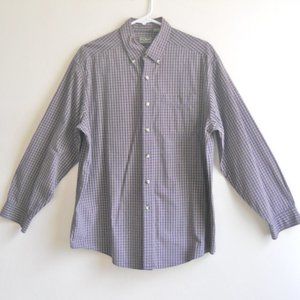 L.L. Bean Button Down Shirt, Men's L Reg, Long Sleeves, Small Plaid